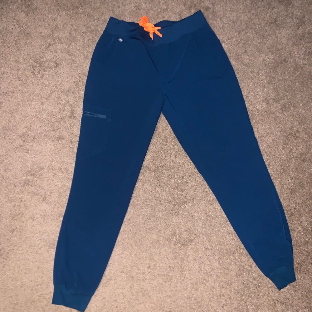 FIGS WOMENS ZAMORA DEEP CORAL SIZE S JOGGER SCRUB PANTS